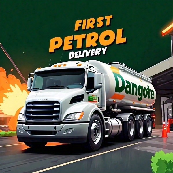 A image of Dangote Refinery first petrol delivery.